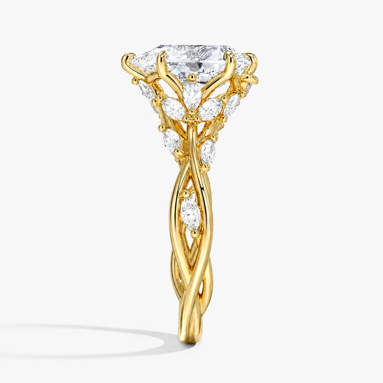 3 Carat Nature-Inspired Pear Cut Moissanite Ring
