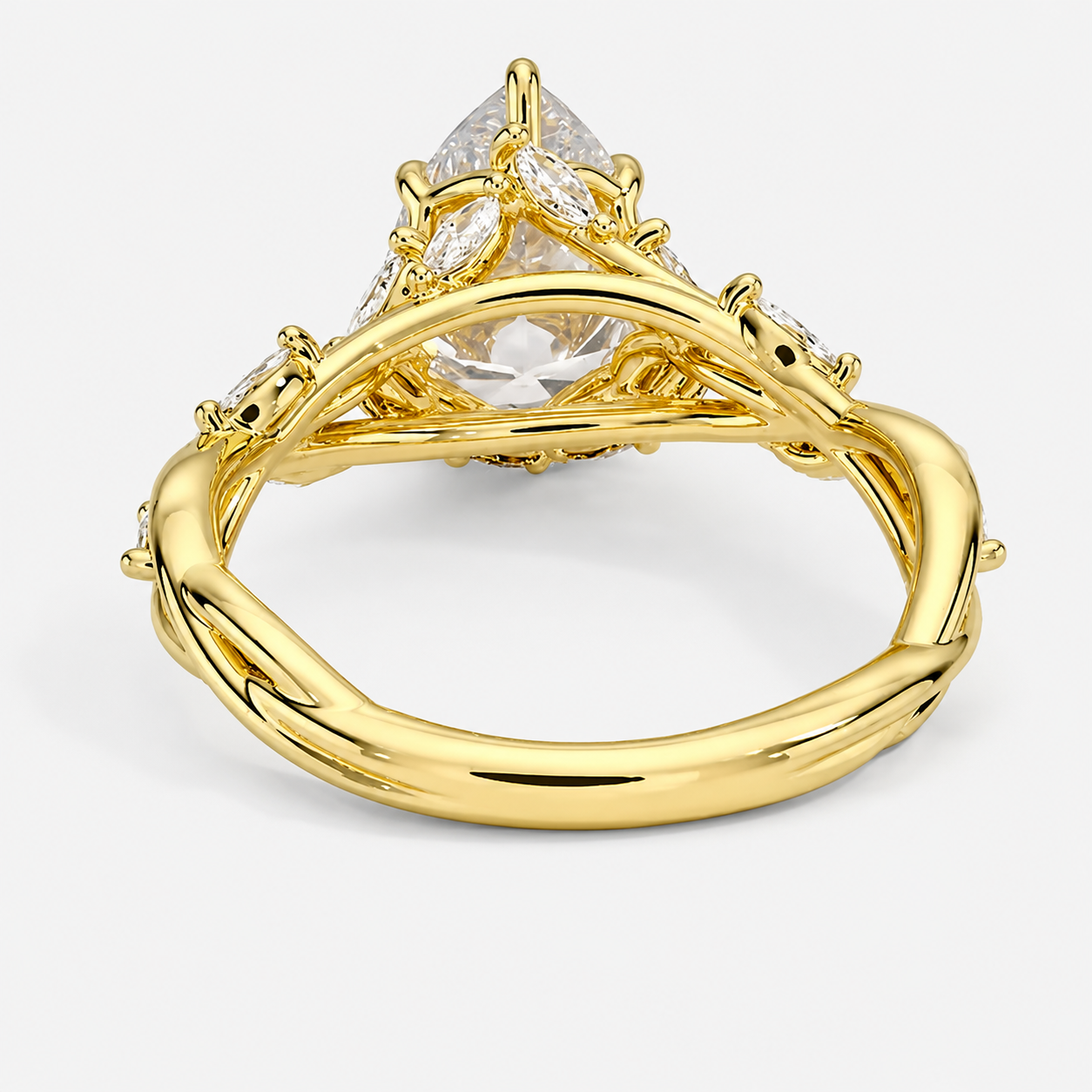 3 Carat Nature-Inspired Pear Cut Moissanite Ring