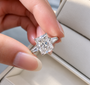 2 Carat Radiant Cut Moissanite Ring with Tapered Side Stones