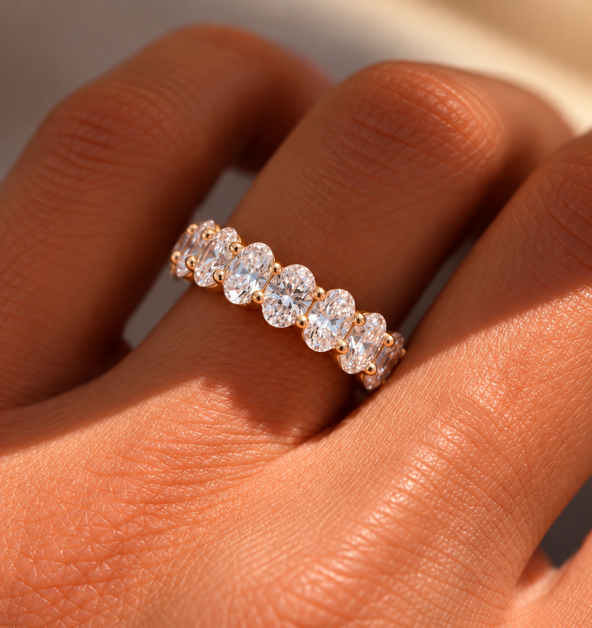 Full Eternity Oval Cut Moissanite Band