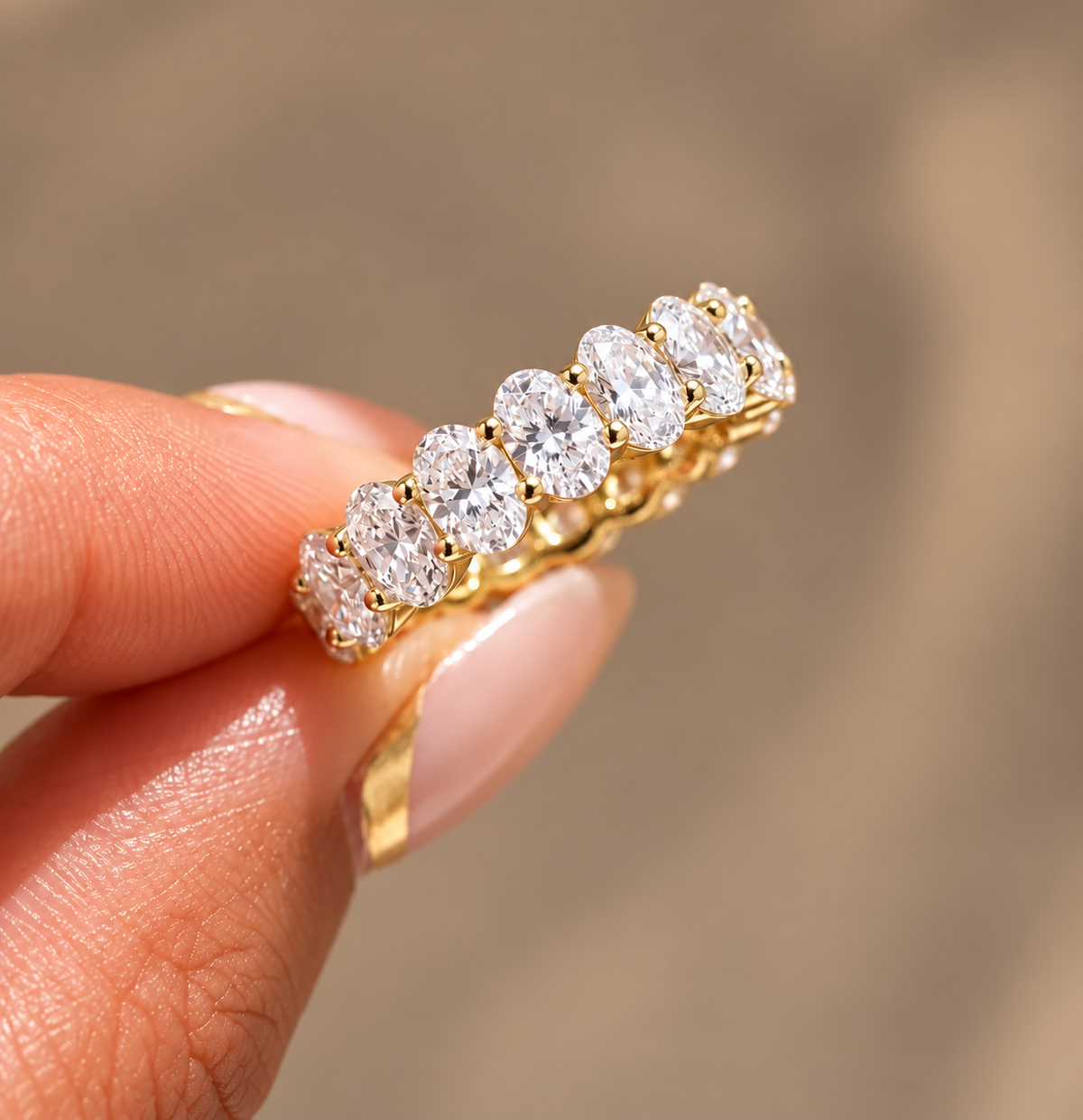 Full Eternity Oval Cut Moissanite Band