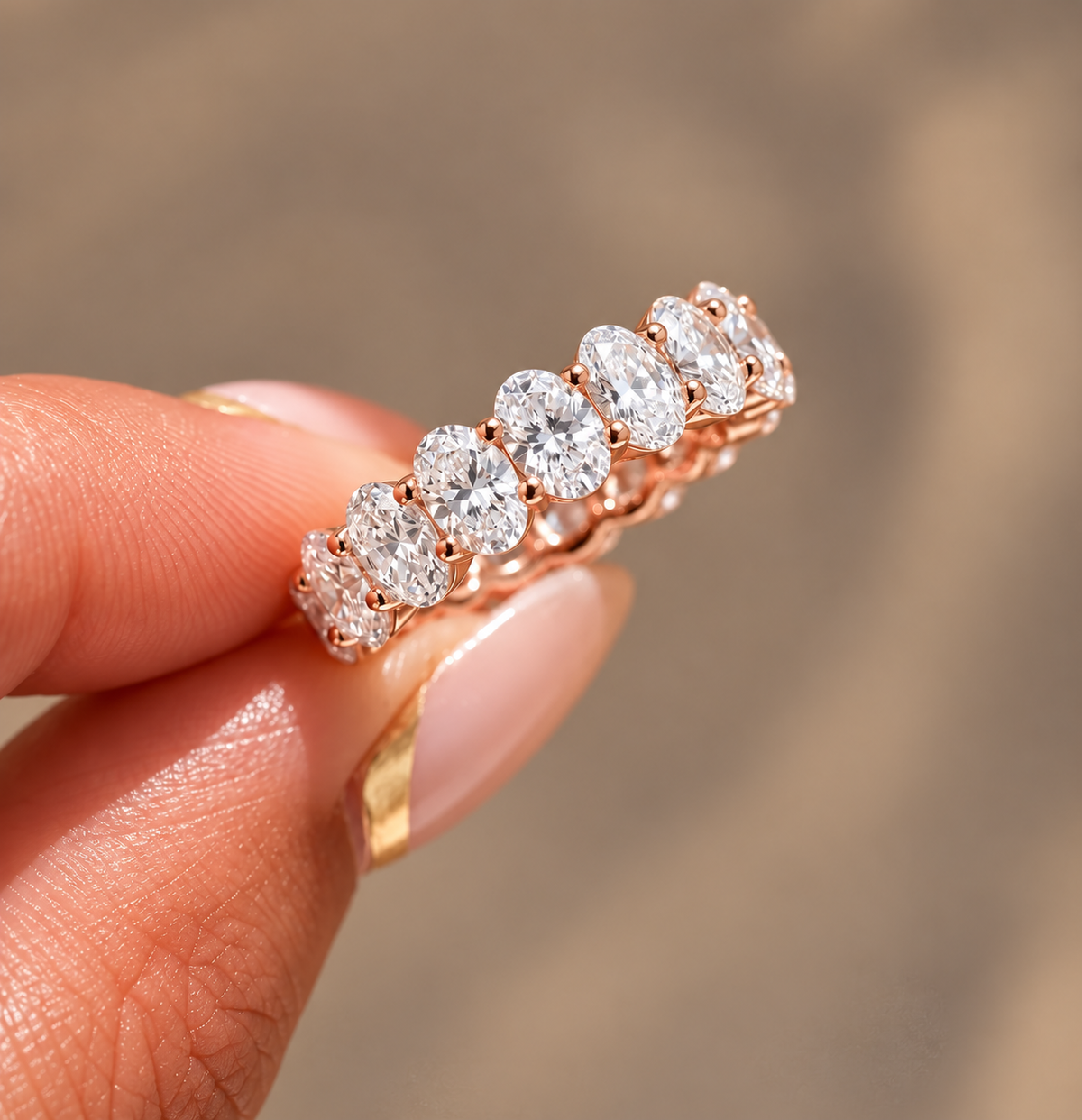Full Eternity Oval Cut Moissanite Band