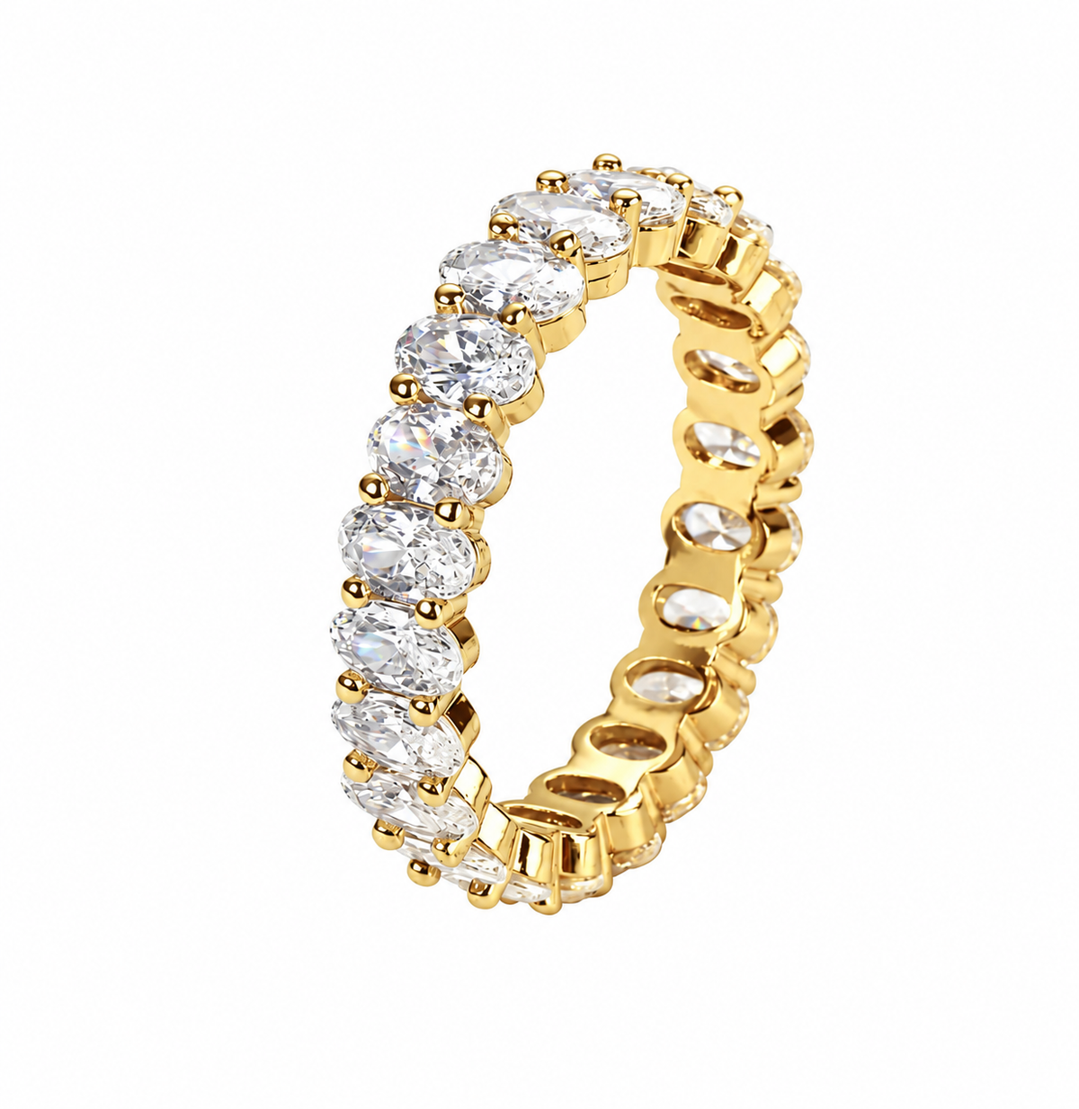 Full Eternity Oval Cut Moissanite Band