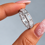 3mm Full Eternity Emerald Cut Moissanite Band