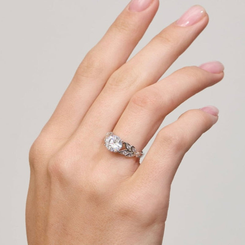 2 Carat Leaf Engagement Ring
