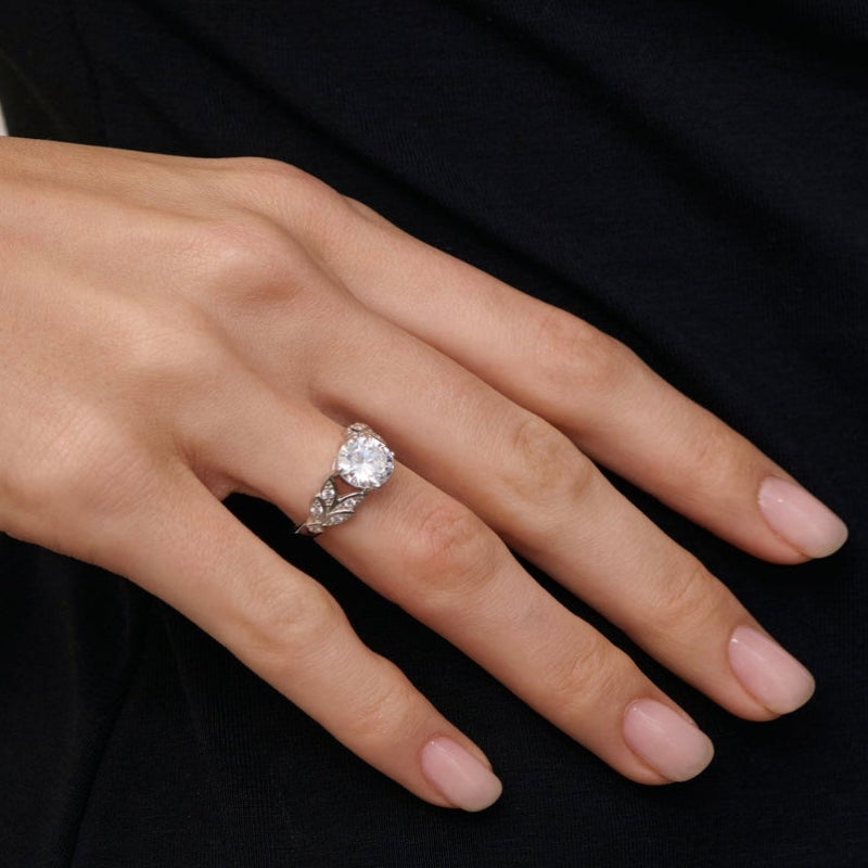 2 Carat Leaf Engagement Ring