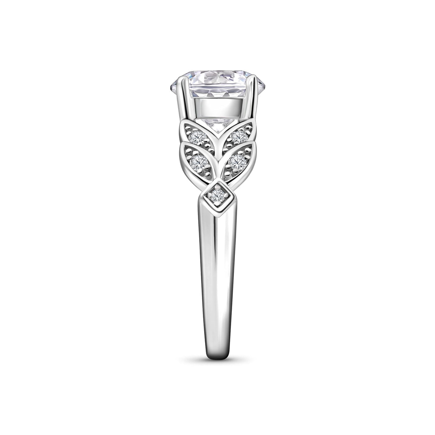 2 Carat Leaf Engagement Ring