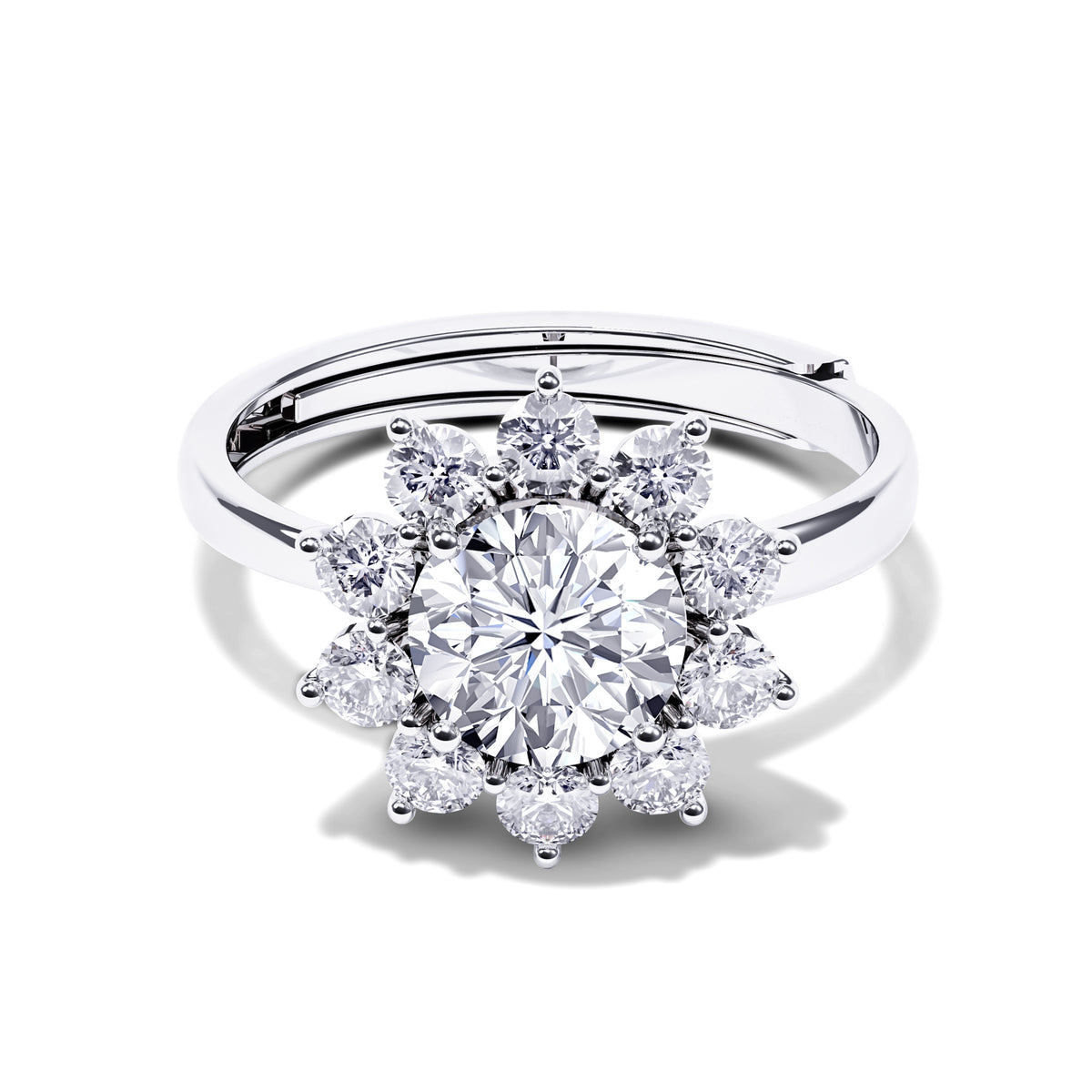 Round Halo Solitaire Engagement Ring