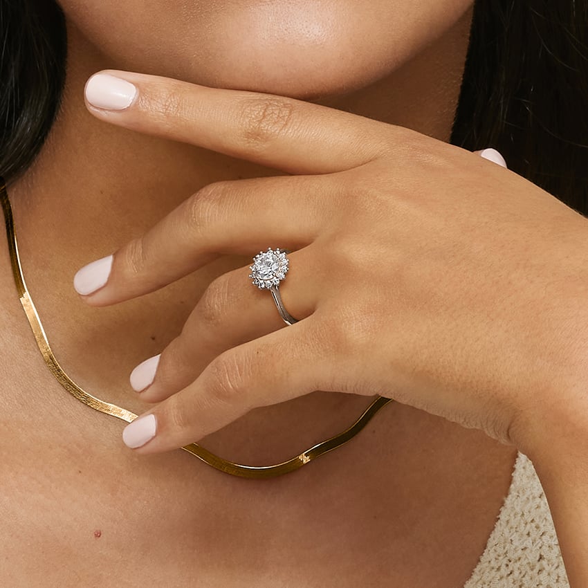 Round Halo Solitaire Engagement Ring