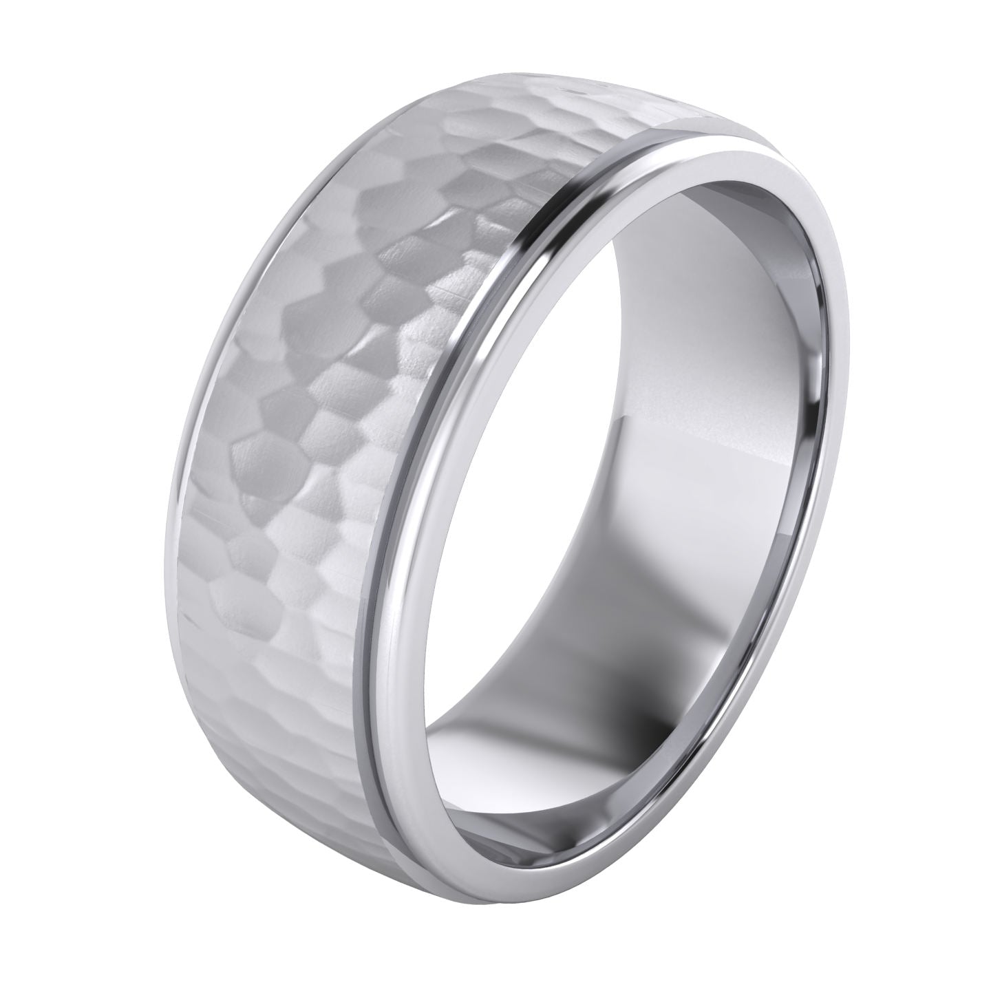 Men’s Silver Hammered Wedding Ring