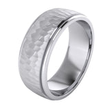 Men's Silver Hammered Wedding Ring
