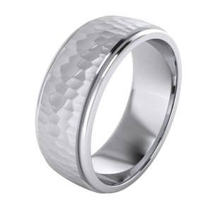 Men's Silver Hammered Wedding Ring