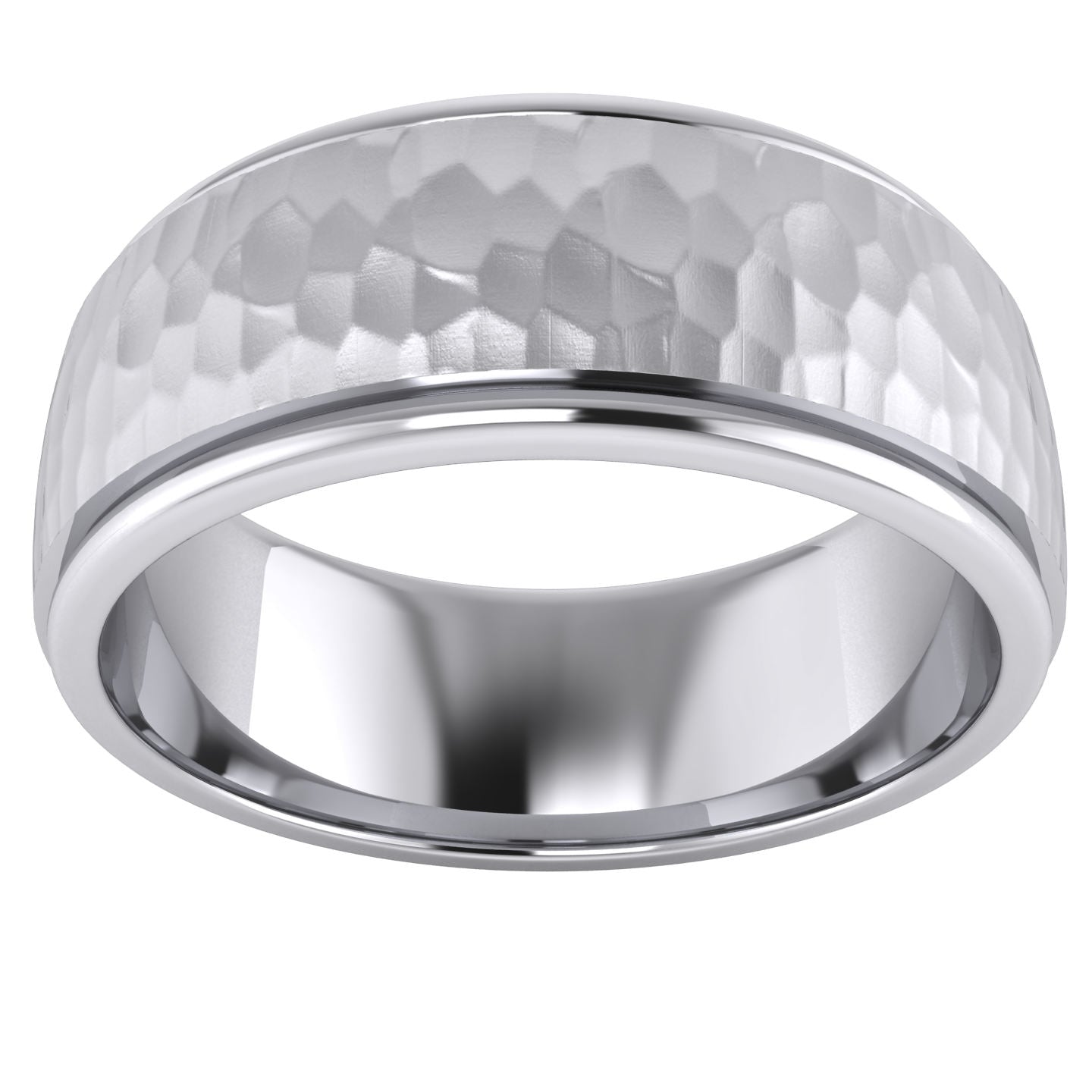 Men’s Silver Hammered Wedding Ring