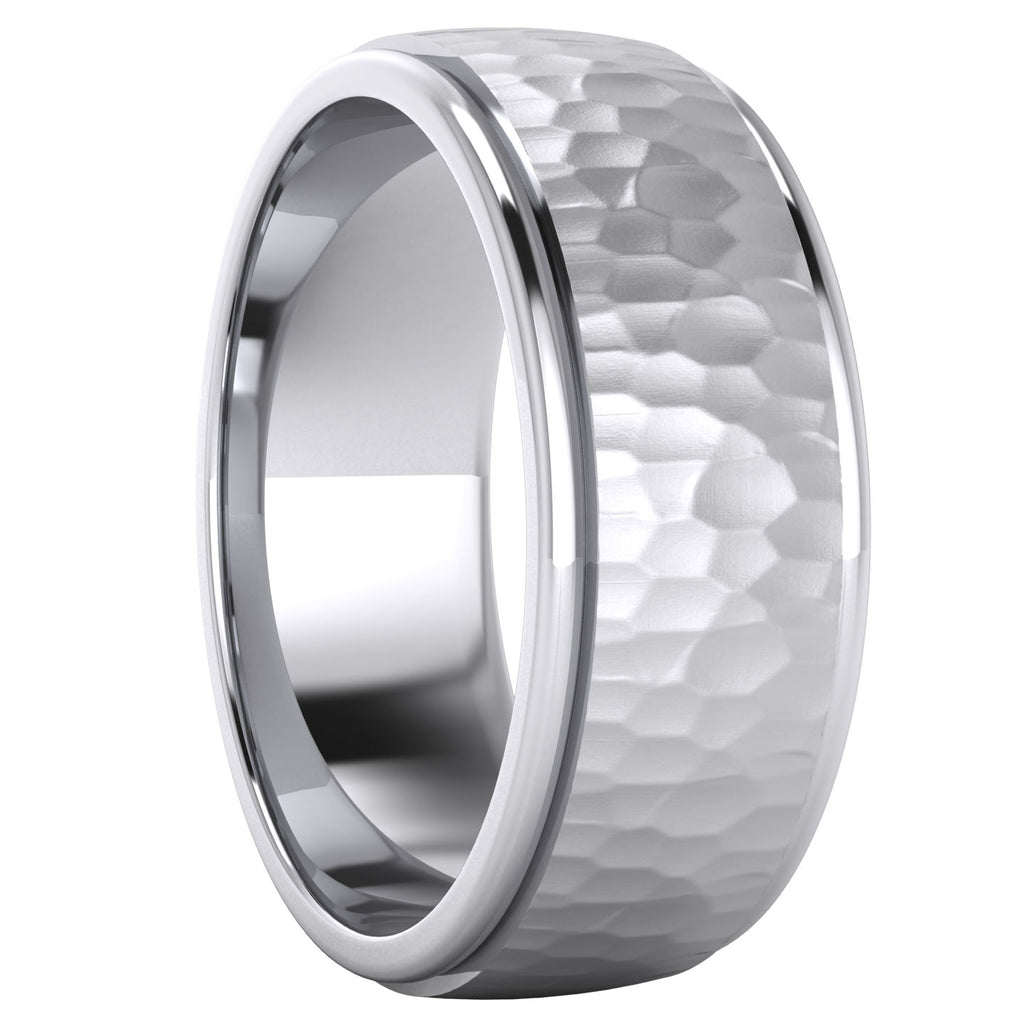 Men’s Silver Hammered Wedding Ring