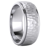 Men's Silver Hammered Wedding Ring