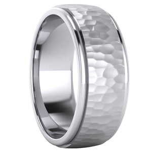 Men's Silver Hammered Wedding Ring
