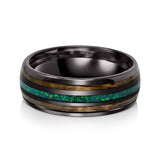 Men's Tungsten Opal Wedding Ring