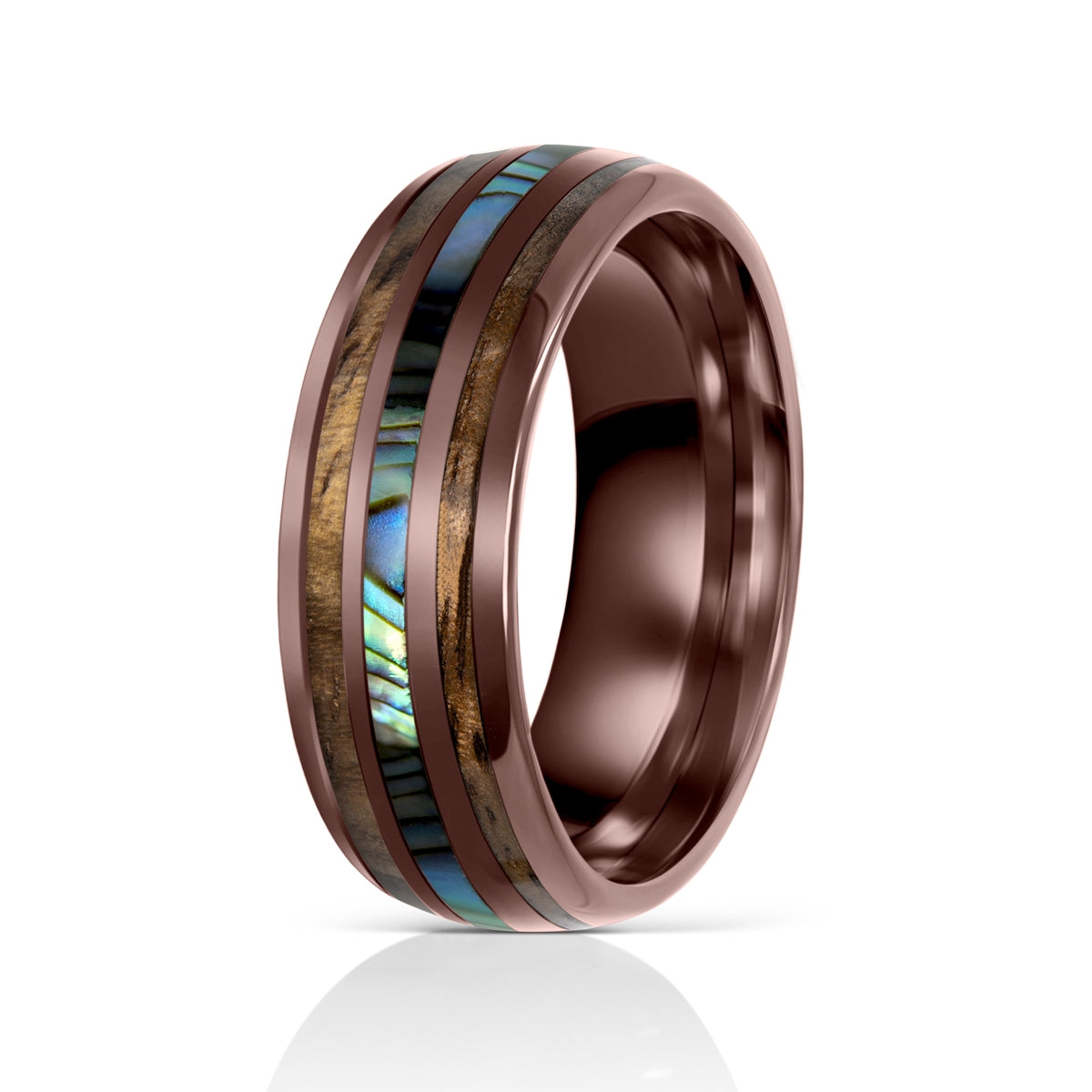 Hawaiian Koa Wood and Abalone Men's Ring