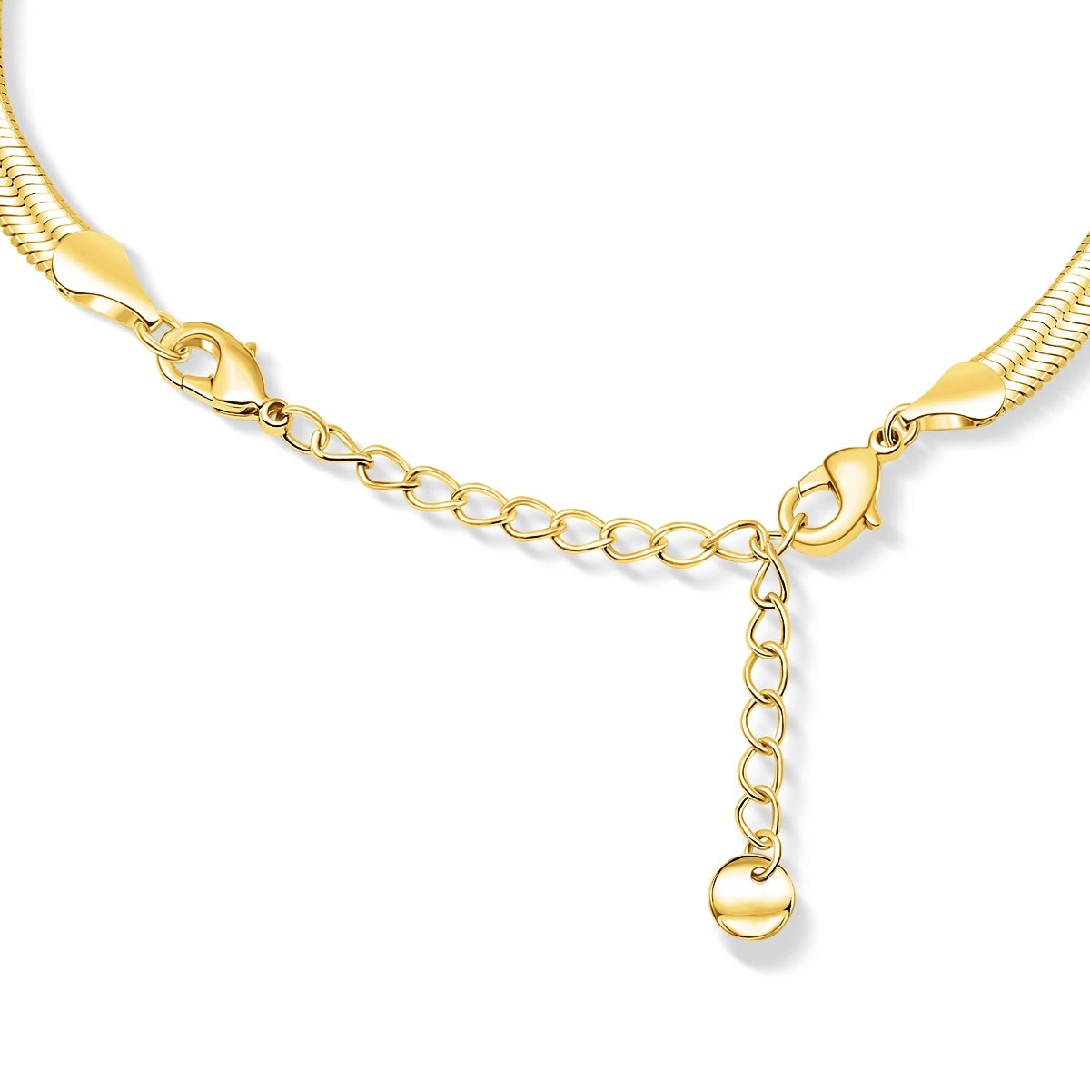 Herringbone Flat Gold Chain Bridal Necklace