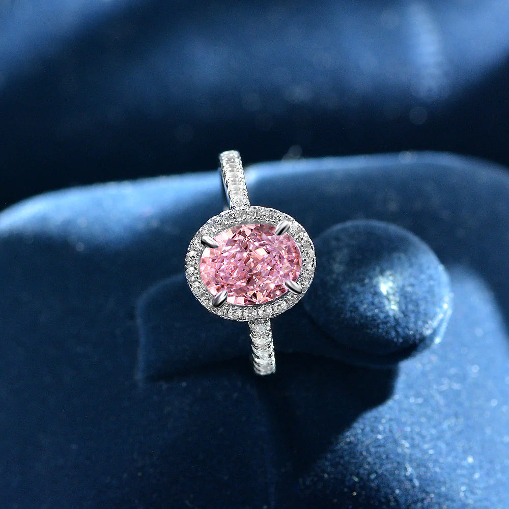 Sapphire Round Cut Halo Engagement Ring
