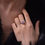Sapphire Round Cut Halo Engagement Ring