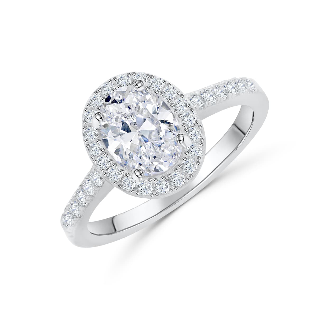 1.5 Carat Oval Halo Engagement Ring