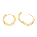 Twisted Gold Hoop Bridal Earrings