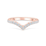 Chevron Half Eternity Wedding Band