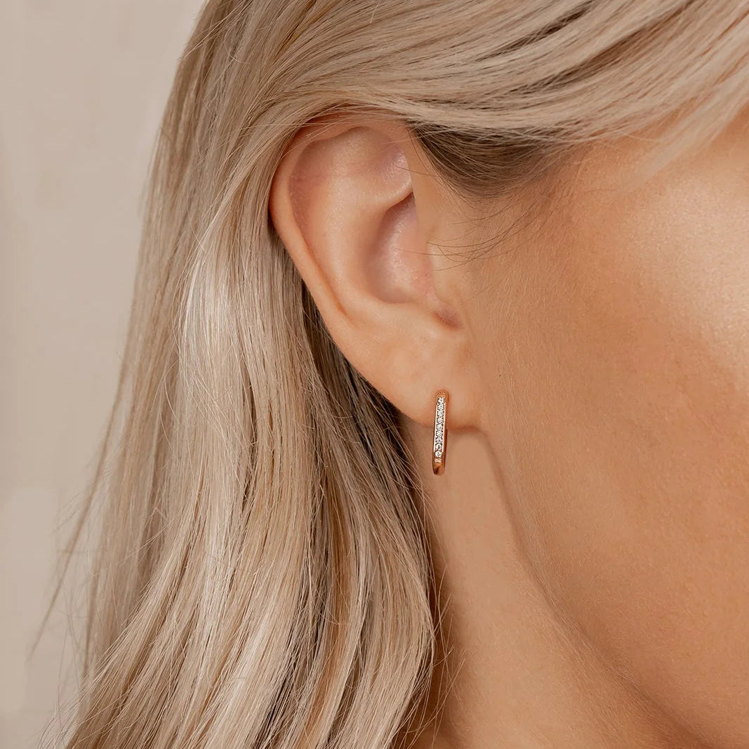 Square Huggie Bridal Earrings