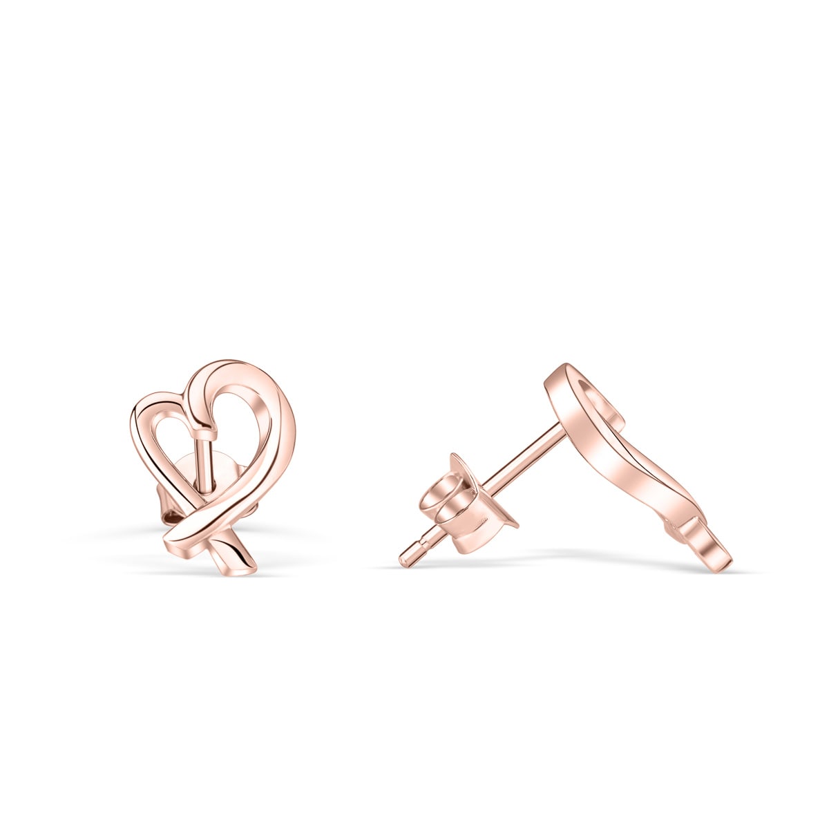 Heart Shaped Stud Bridal Earrings