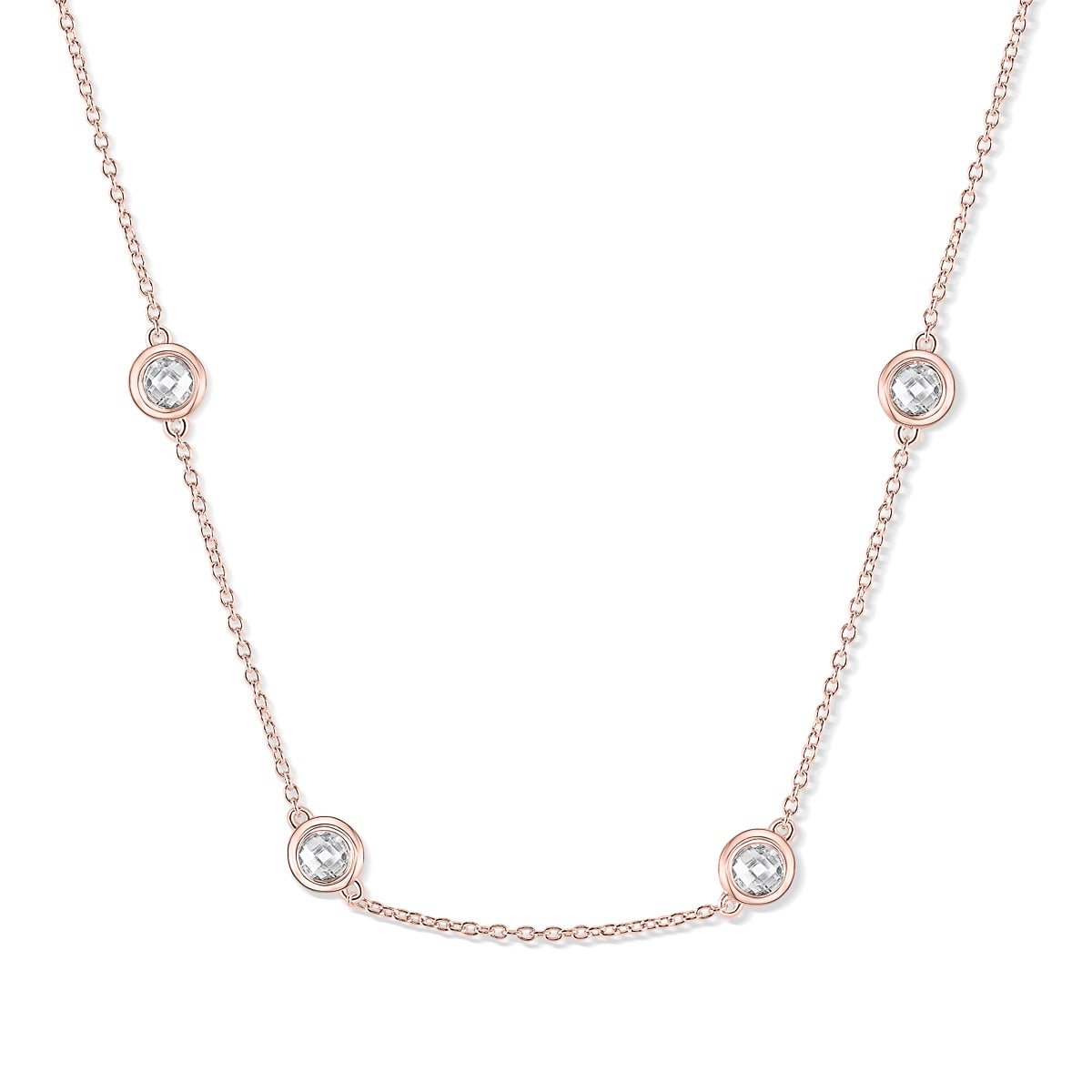 Diamond Station Bridal Necklace