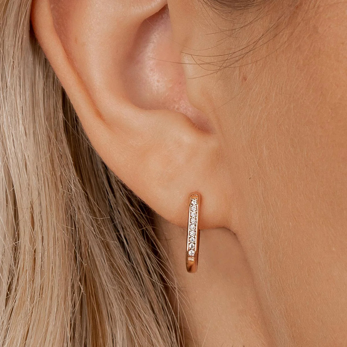 Square Huggie Bridal Earrings