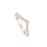 Chevron Half Eternity Wedding Band
