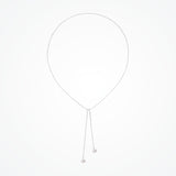 Silver Pear Droplet Lariat Bridal Necklace