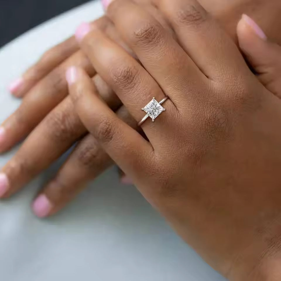 Hidden Halo Solitaire Engagement Ring