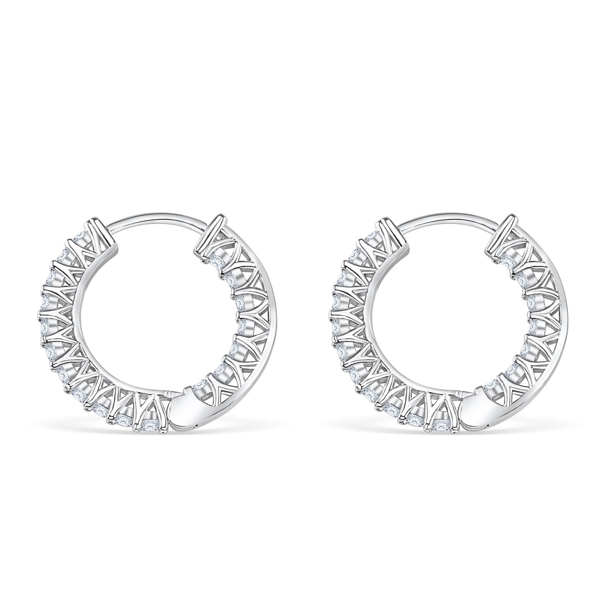 Studded Bridal Hoop Earrings