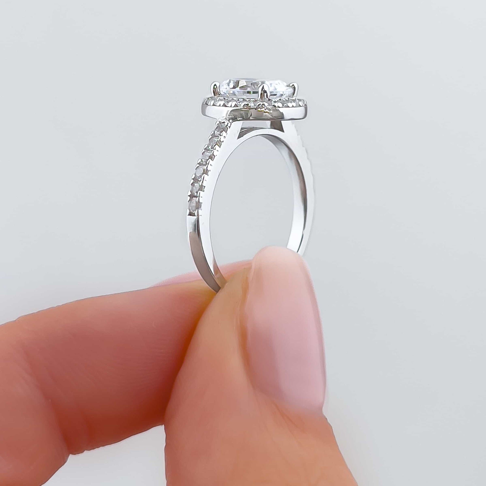 1.5 Carat Oval Halo Engagement Ring