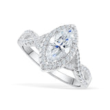 1.5 Carat Marquise Halo Engagement Ring