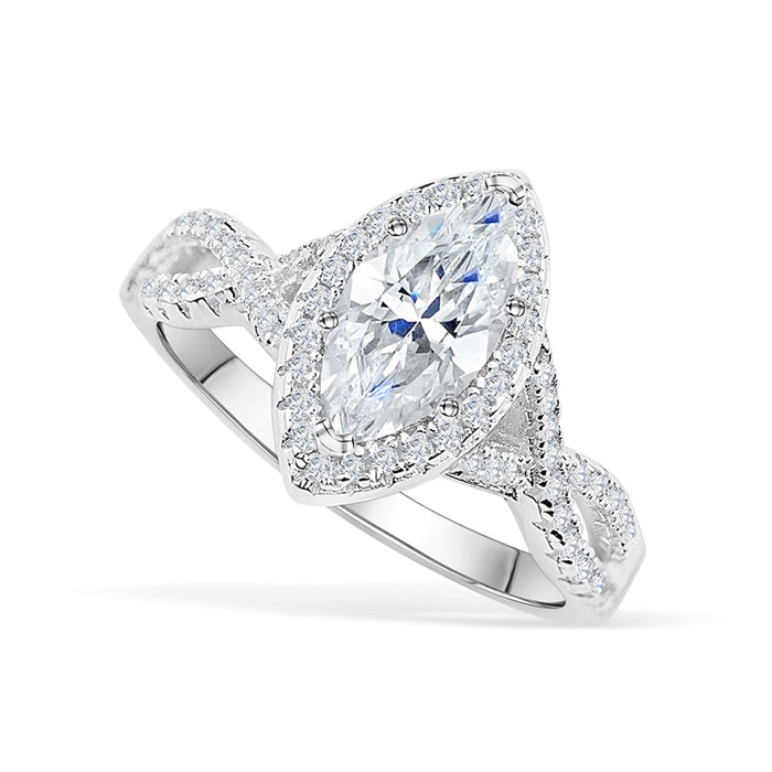 1.5 Carat Marquise Halo Engagement Ring