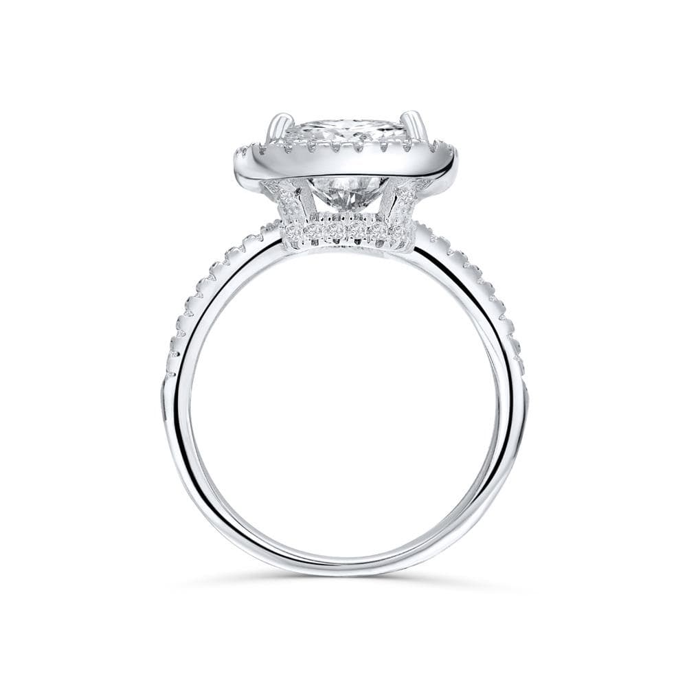 Cushion Cut Halo Engagement Ring