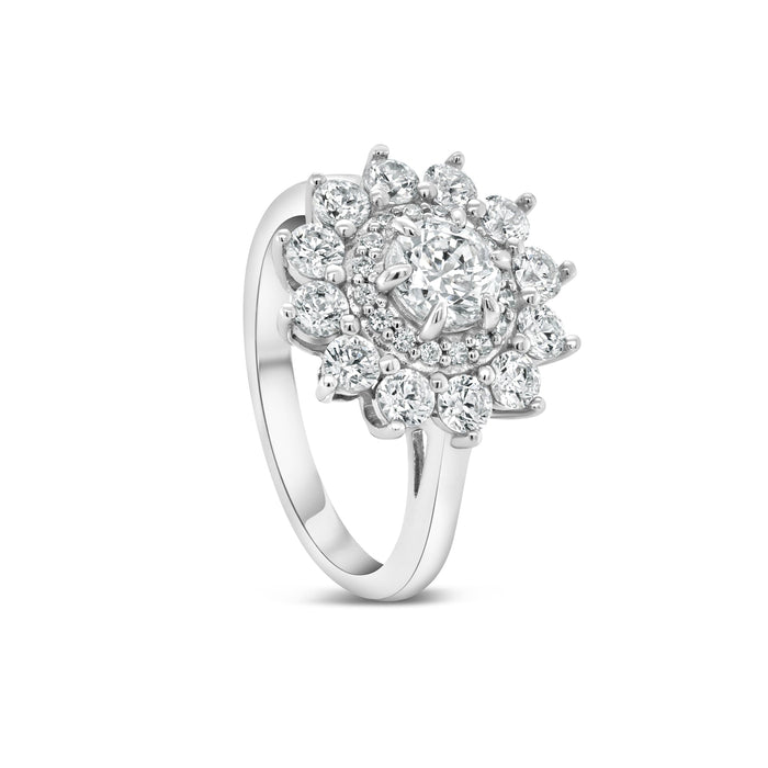 Round Halo Solitaire Engagement Ring