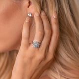 Round Halo Solitaire Engagement Ring
