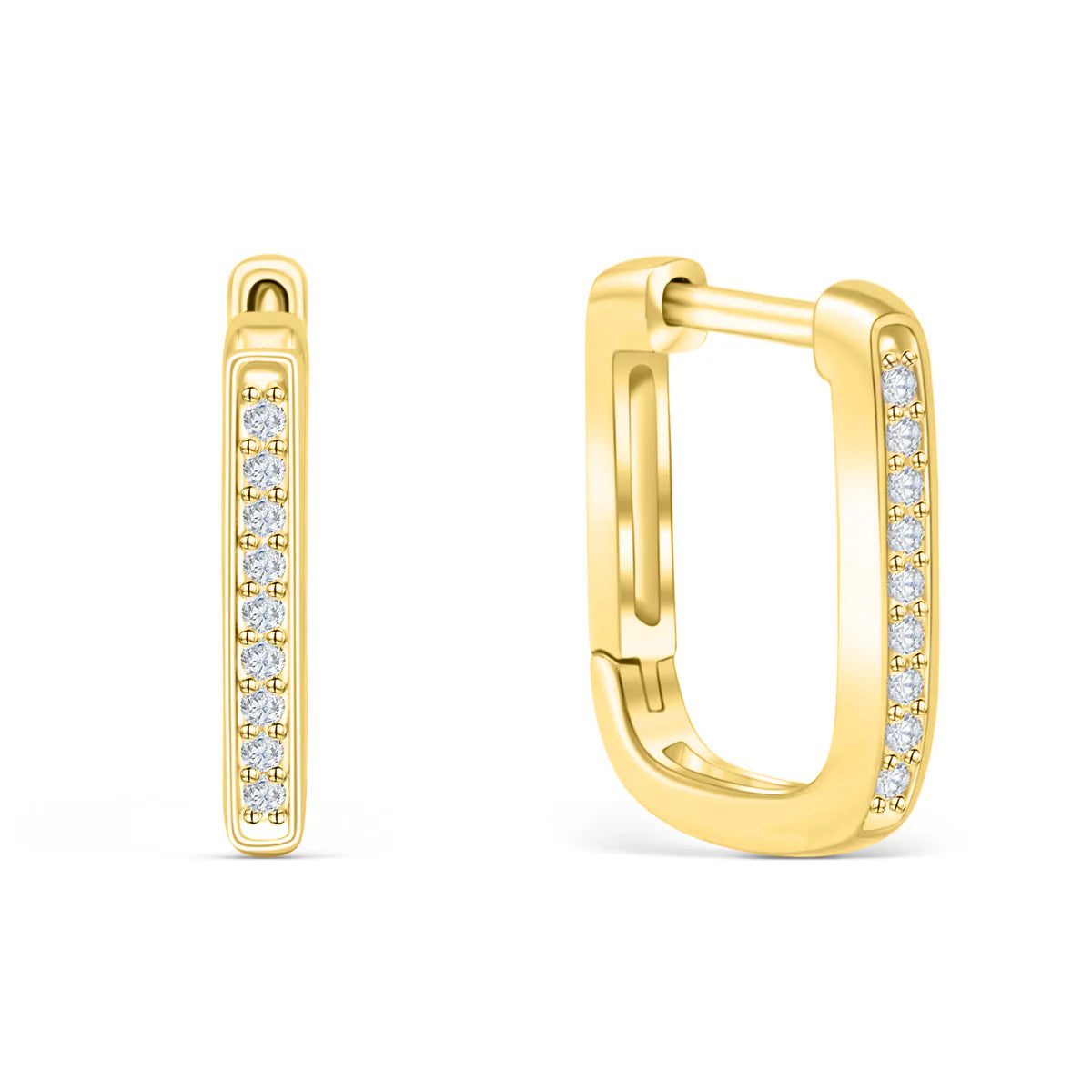 Square Huggie Bridal Earrings