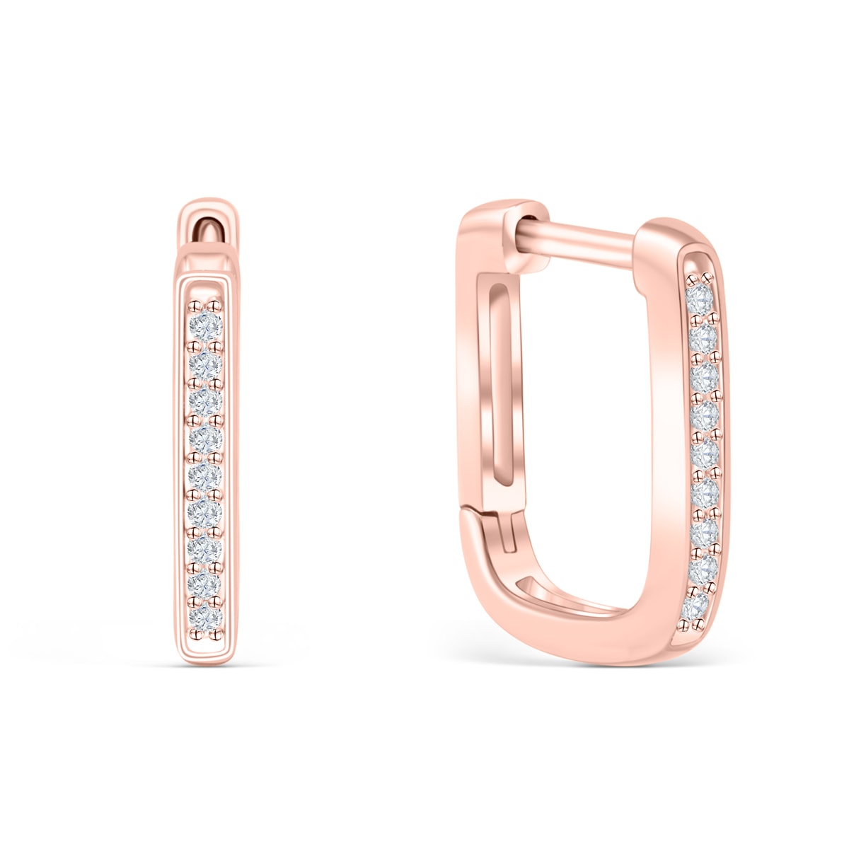Square Huggie Bridal Earrings