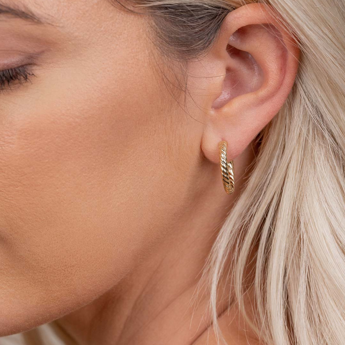 Twisted Hoop Bridal Earrings