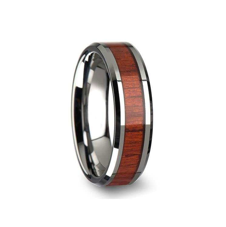 Stainless Steel Wood Grain Mosaic Ring