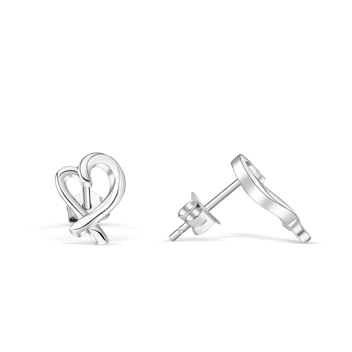 Heart Shaped Stud Bridal Earrings