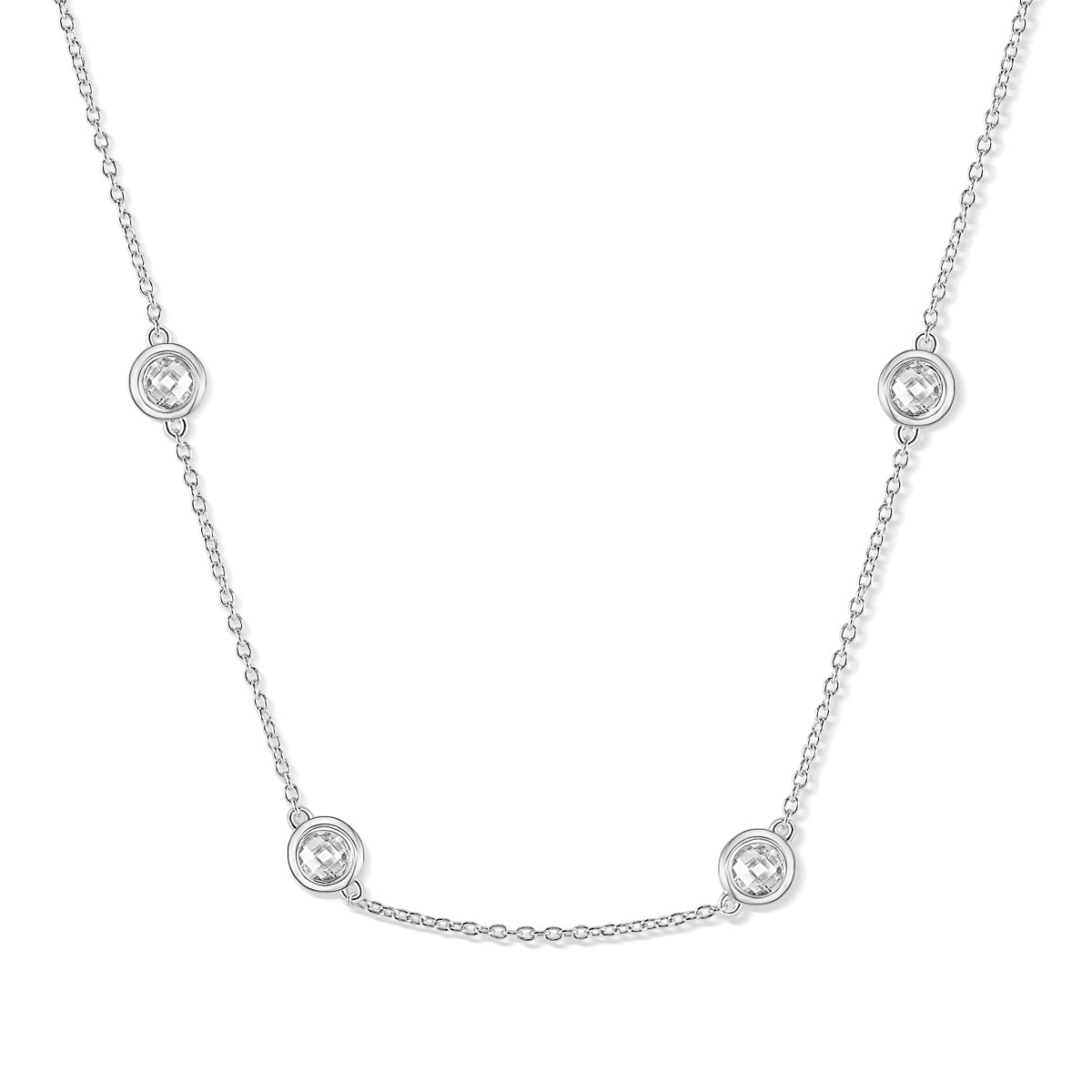 Diamond Station Bridal Necklace