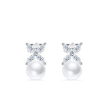 Marquise Floral Pearl Bridal Earrings