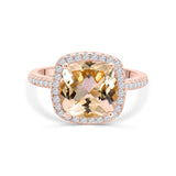 Cushion Cut Halo Engagement Ring